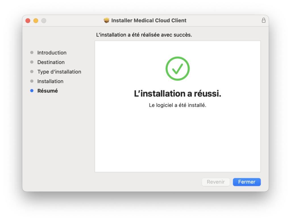 Installation client macOS Medical Cloud