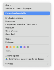 Désinstallation Medical Cloud macOS